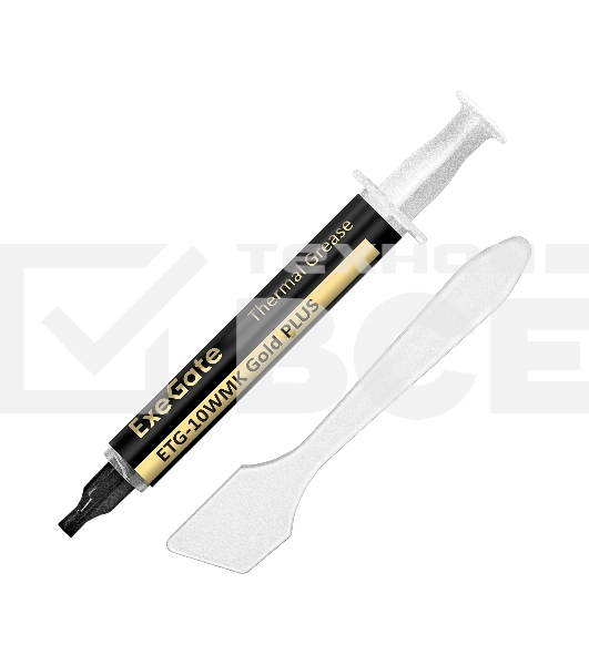 Термопаста ExeGate ETG-10WMK Gold PLUS (10,4 Вт/(м•К), 2г, шприц с лопаткой)