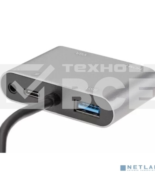 Адаптер USB Type-Cm-->VGA, HDMI 4k*30Hz, USB3.0, PD, Audio,iOpen (Aopen/Qust/VCOM)<ACU4511>