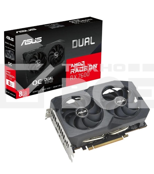 Видеокарта ASUS DUAL-RX7600-O8G-V2 RX7600,8Gb GDDR6 HDMI, 3*DP