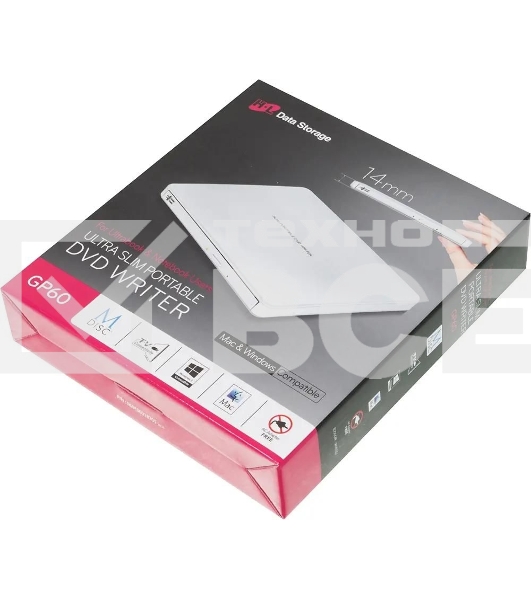Оптический привод LG DVD-RW ext. White Slim Ret. USB2.0