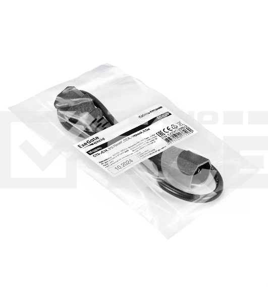 Кабель питания ExeGate Special EC-0,5S (C13->C14, 3*0.75mm2, CCA, черный, 0.5м)