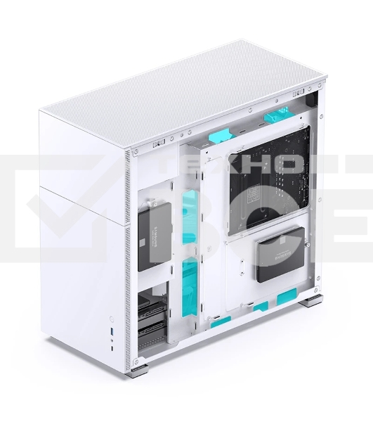 Корпус без блока питания Case JONSBO D41 STD, Midi-Tower, TG, no fan, 1xUSB-A 3.2 + 1xUSB-C 3.2, ATX, mATX White