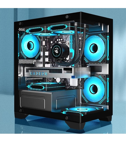 Компьютерный корпус Minitower ExeGate i3 SEA LE-NPX650 (mATX, БП 650NPX, 1хUSB+1хUSB 3.0, HD аудио, черный, передняя и боковая панели - закаленное стекло)