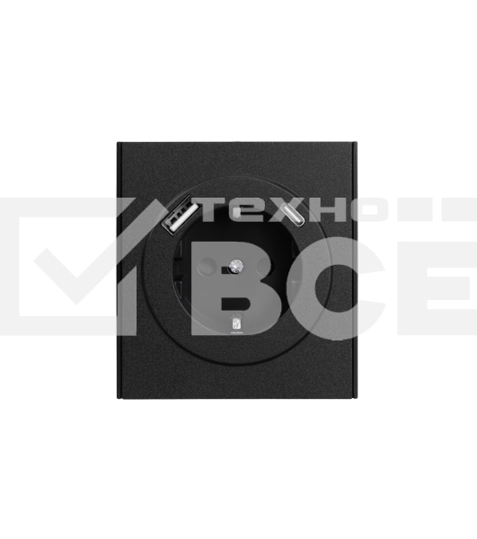 Розетка Kranz STRONG 1-ая с/з с/у з/ш 16А с USB A+C быстрой зарядки 5В/3А антрацит