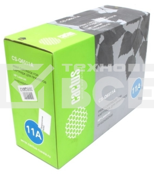 Картридж лазерный Cactus CS-Q6511A черный (6000 стр.) для HP 2410/2420/2430