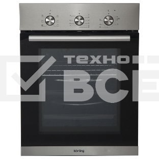 Встраиваемая электрическая духовка Korting OKB 4630 CMX / 59.6 х 45 x 55 см, 6 режимов нагрева, механическое управление, утапливаемые переключатели, таймер, нержавеющая сталь