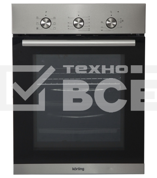 Встраиваемая электрическая духовка Korting OKB 4630 CMX / 59.6 х 45 x 55 см, 6 режимов нагрева, механическое управление, утапливаемые переключатели, таймер, нержавеющая сталь