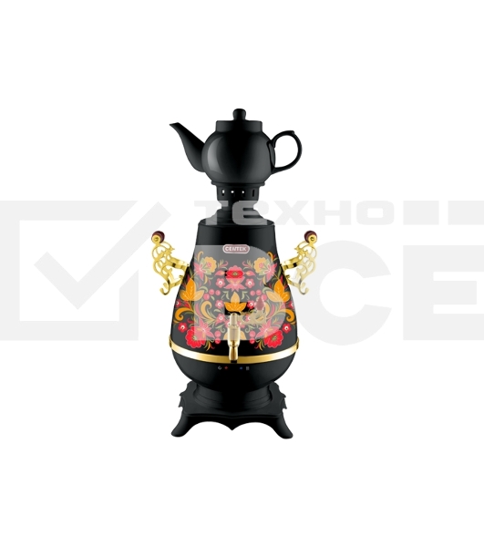 Самовар Centek CT-0092 B (черн+рисунок+золото), 4.0л, 2300Вт, поддерж.t + LED индикатор