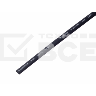 Трубка термоусадочная 6.0/2.0 1м с клеев. подсл. черн. Rexant 20-6008