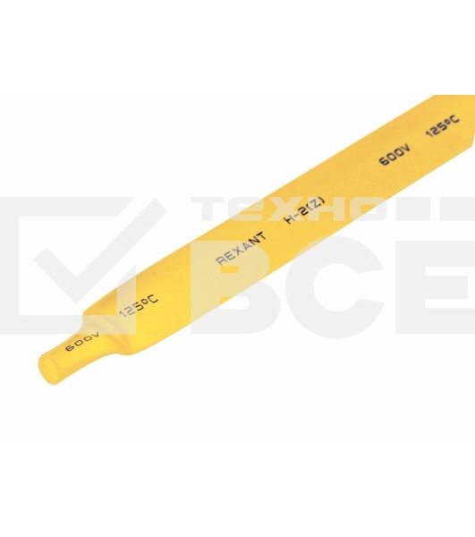 Термоусаживаемая трубка Rexant 12,0/6,0 мм, желтая, упаковка 50 шт. по 1 м