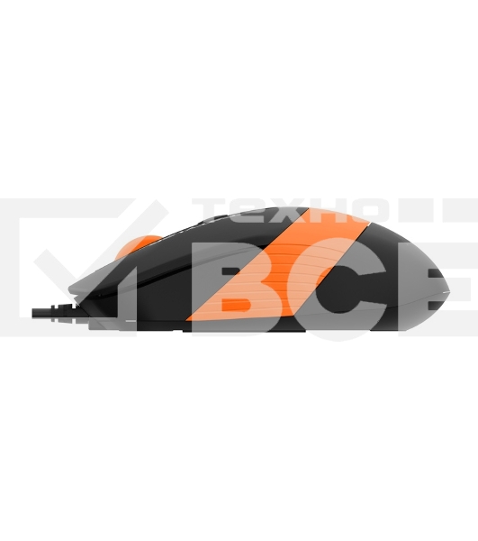 Мышь проводная A4Tech Fstyler FM10 черный/оранжевый, 1600 dpi, USB, кнопки - 4