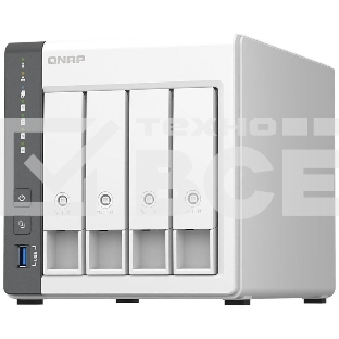 Сетевое хранилище SMB QNAP TS-433-4G NAS 4 HDD trays. ARM 4-core Cortex-A55 2.0GHz, ram 4 Gb (max), 1x1GbE, 1x2.5GbE, 2xUSB 2.0 port,1xUSB 3.2 Gen 1