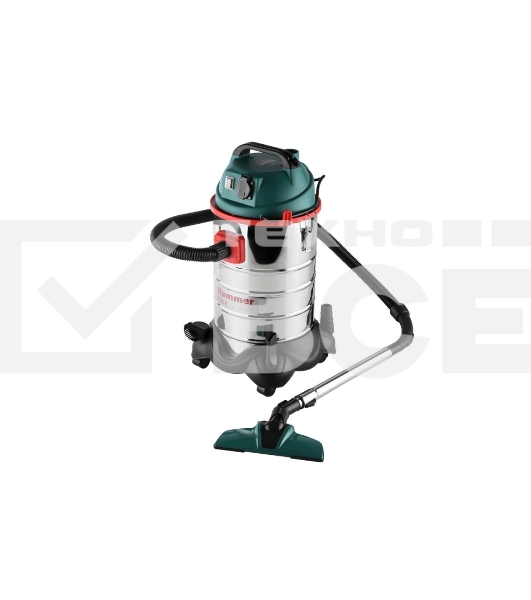 Строительный пылесос Haммer Flex PIL30A 196423 181-002 для сух/вл уборки 1400Вт 30л + розетка для электроинструмента