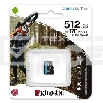 Флеш карта Kingston microSD 512GB microSDXC Class 10 UHS-I U3 V30 Canvas Go Plus 170MB/s, фото3