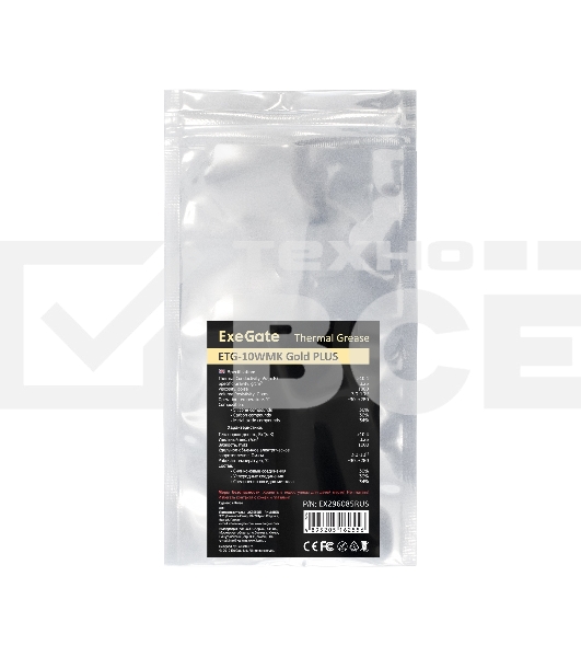 Термопаста ExeGate ETG-10WMK Gold PLUS (10,4 Вт/(м•К), 2г, шприц с лопаткой)