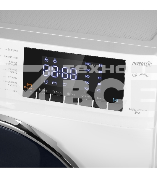 Стиральная машина Maunfeld MFWM148WH02 белый, загрузка фронтальная 8 кг, 1400 об/мин., класс: А+++