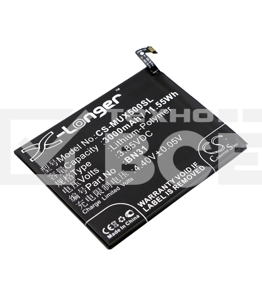 Аккумулятор CameronSinoCS-MUX500SL BN31 для Xiaomi 5X, MDE63.85V / 3000mAh / 11.55Wh