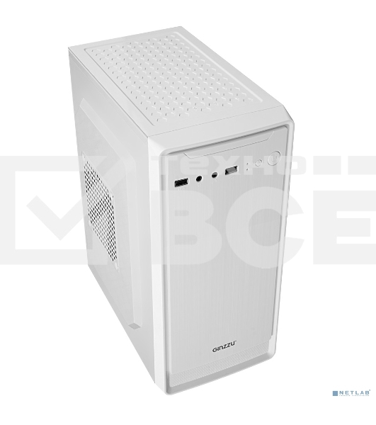 Компьютерный корпус MiniTower Ginzzu B185 White mATX,2xUSB2.0, белый,w/o PSU, w/o fan (Ginzzu B185)