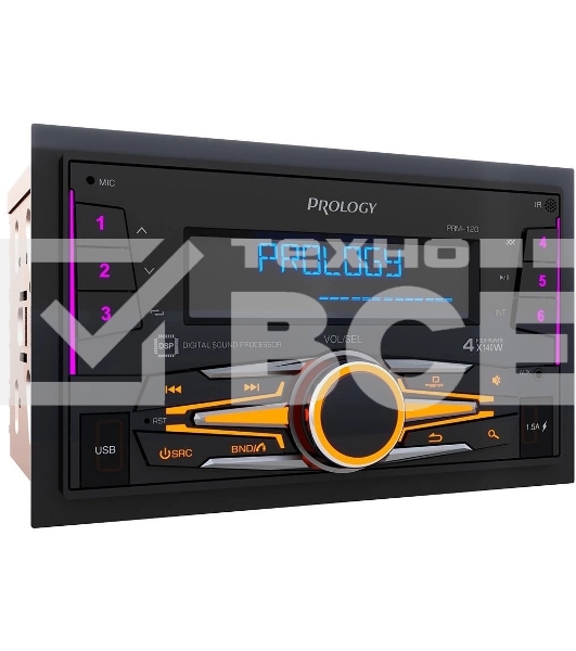 Автомагнитола Prology PRM-120 2DIN 4x140Вт v4.2 AUX DSP 3 ПДУ (PRPRM120)