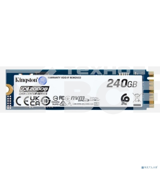 Накопитель SSD Kingston DC2000B, 240GB, PCIe 4.0 x4, M.2 2280, R/W 4500/400