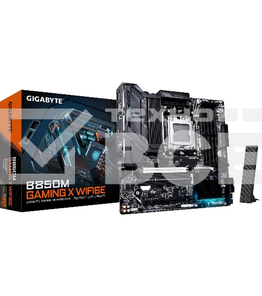Материнская плата Gigabyte B850M GAMING X, AM5, AMD B850, 4xDDR5, 4xSATA, 2xM.2, 1xPCI-E 5.0 x16, 1xPCI-E 3.0 x16, 1xHDMI, 2xDP, 1x 2.5Gb LAN, 4xUSB-A 2.0, 2xUSB-A 3.2 Gen 1, 1xUSB-A 3.2 Gen 2, 1xUSB-C 3.2 Gen 2, 3x3.5 мм, 7.1, Micro-ATX