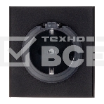 Розетка Kranz STRONG 1-ая с/з с/у, со шторками и крышкой 16А антрацит, фото 1