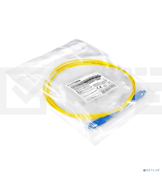 Патч-корд волоконно-оптический ExeGate FC-S-9-SC-SC-3M-LSZH (Шнур ВО SM 9/125 (OS2/G.652.D), SC/UPC-SC/UPC, Simplex, LSZH, 3 м)