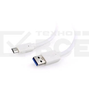 Кабель USB Cablexpert CCP-USB3-AMCM-1M-W, USB3.0 AM/USB Type-C, 1м, белый, пакет
