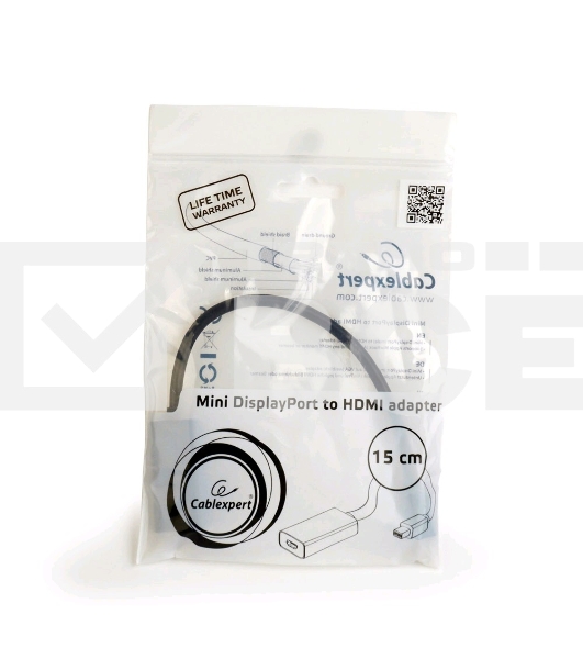 Переходник miniDisplayPort - HDMI, Cablexpert A-mDPM-HDMIF-02, 20M/19F, кабель 15см, черный, пакет