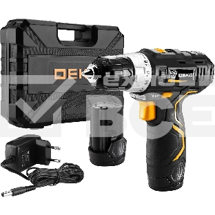 Дрель-шуруповерт Deko GCD12DU3 SET 3, 12 В, 1.5 Ач, аккумуляторная