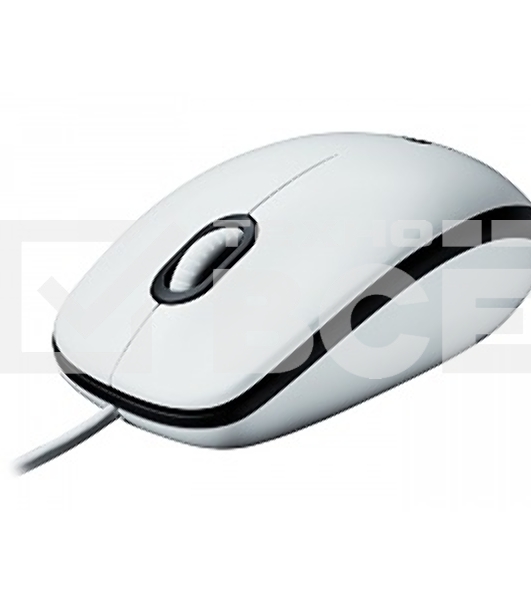 Мышь проводная Logitech B100 белый, 1000 dpi, USB, кнопки - 3