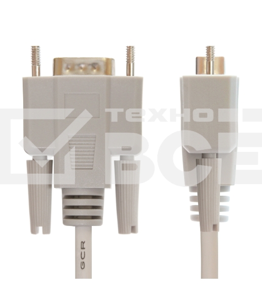 Кабель Greenconnect 1.5m 0-модемный COM RS-232 линковочный, DB9/DB9 9M/9M, серый, 30 AWG, GCR-50657