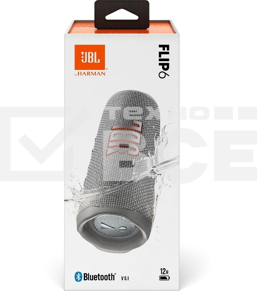 Портативная акустика JBL Flip 6 серый, Bluetooth 5.1