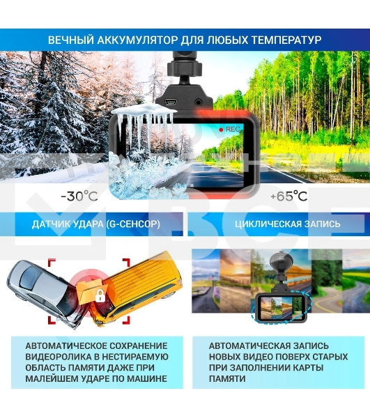 Видеорегистратор с радар-детектором TrendVision Hybrid Signature Real 4K Max GPS ГЛОНАСС черный