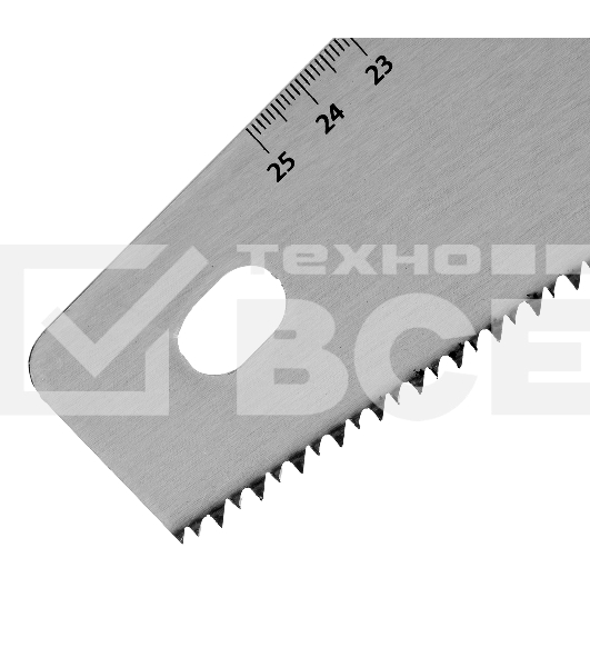 Ножовка по дереву Sparta 400 мм, 7-8 TPI, зуб-2D, каленый зуб, линейка, двухкомпонентная рукоятка