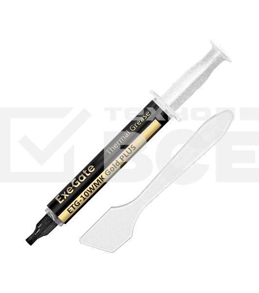 Термопаста Exegate EX296086RUS ETG-10WMK Gold PLUS (10,4 Вт/(м•К), 4г, шприц с лопаткой)
