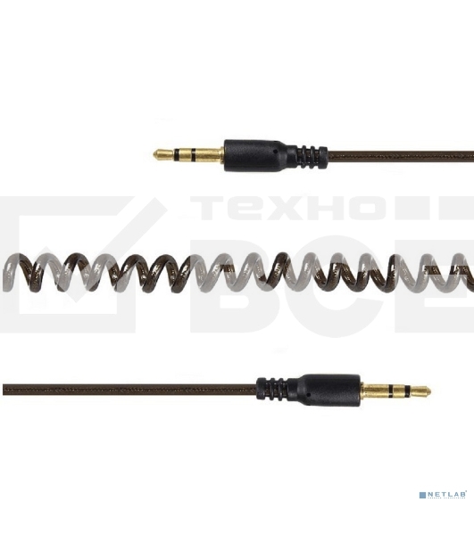 Кабель аудио Cablexpert CCA-405-6, Jack3.5 - Jack3.5, 2м, спиральный
