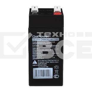 Аккумулятор свинцово-кислотный GoPower LA-445 4V 4.5Ah (1/20)