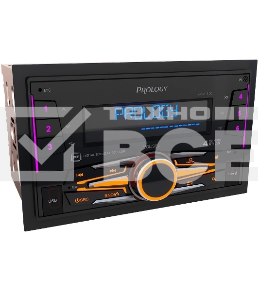 Автомагнитола Prology PRM-120 2DIN 4x140Вт v4.2 AUX DSP 3 ПДУ (PRPRM120)