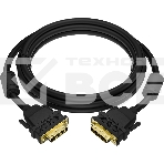 Кабель GCR PROF 1.0m DVI-D, черный, GOLD, ферритовые кольца, OD 8.5mm, 28 AWG, DVI/DVI, 25M/25M, двойной экран, GCR-54237, фото 1