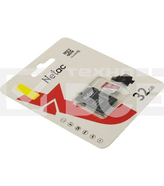 Карта памяти Netac P500 ECO 32GB MicroSDHC C10 up to 80MB/s, retail pack with SD Adapter