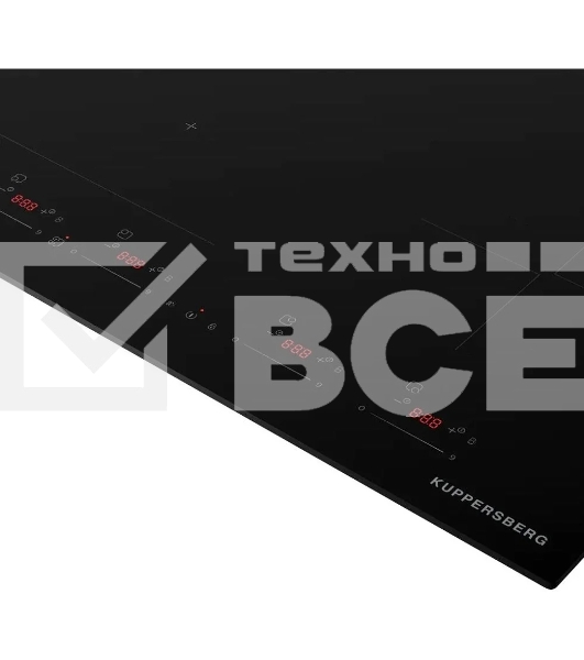 Варочная поверхность Kuppersberg ICI 616 60 см, индукция, High-Tech, inverter, прямой край, 9 уровней мощности, бустер, Stop and Go, Bridge zone, автоматическое отключение, таймер, индикатор остаточного тепла, сенсорное/слайдерное управление, цвет черный