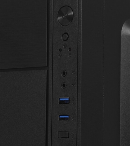 Компьютерный корпус с блоком питания 450Вт. Сase Forza mATX, 450W, 2xUSB 3.0, Black, w/o FAN, 12 см fan PSU, power cord