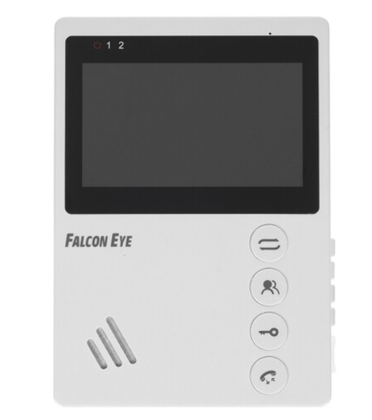 Видеодомофон Falcon Eye VISTA цветной, подключение 2-х вызывных панелей, без трубки (Hands Free), управление электрозамком, цвет корпуса: белый, нап