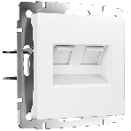 Розетка двойная Werkel Ethernet RJ-45 (белый матовый) W1181161, фото 1