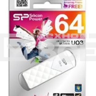 Флэш Диск Silicon Power USB Drive 64Gb Ultima U03 SP064GBUF2U03V1W {USB2.0, White}