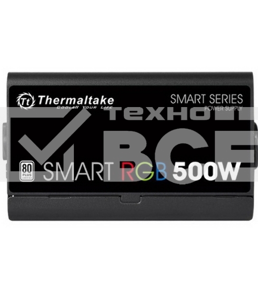 Блок питания Thermaltake Smart RGB (PS-SPR-0500NHSAWE-1), 500Вт, 80 PLUS, 120мм, черный