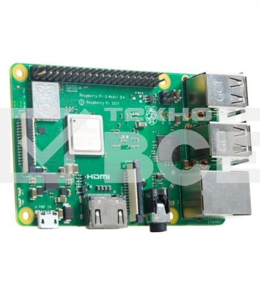 Микрокомпьютер Raspberry Pi 3 Model B+ Retail, 1GB RAM, Cortex-A53 (ARMv8) 64-bit SoC @ 1.4GHz Broadcom BCM2837B0 CPU, WiFi, Bluetooth, 40-pin extended GPIO, 4x USB 2.0, HDMI, CSI camera port, DSI displ.port, MicroSD port (137-3331) , (БП и корпус покупается отдельно),