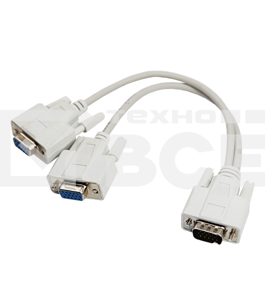 Переходник штекер VGA - 2 гнезда VGA, провод Rexant
