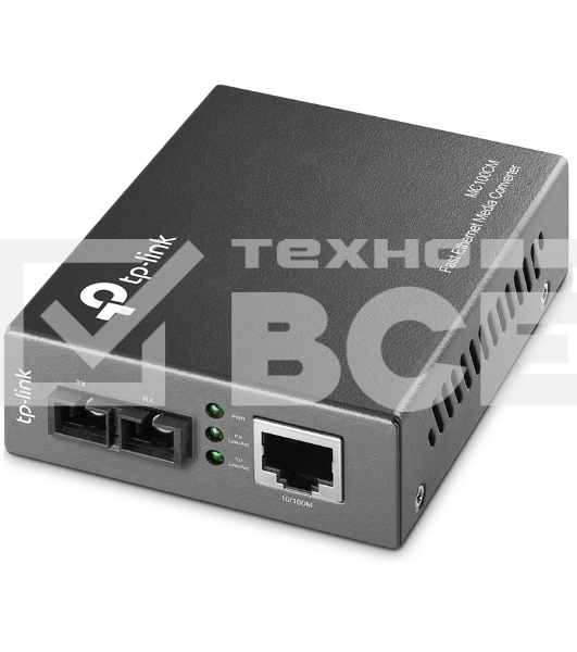 Медиаконвертер TP-Link SMB MC100CM 10/100Mbps RJ45 to 100Mbps multi-mode SC fiber Converter, Full-duplex,up to 2Km, switching power adapter, chassis mountable
